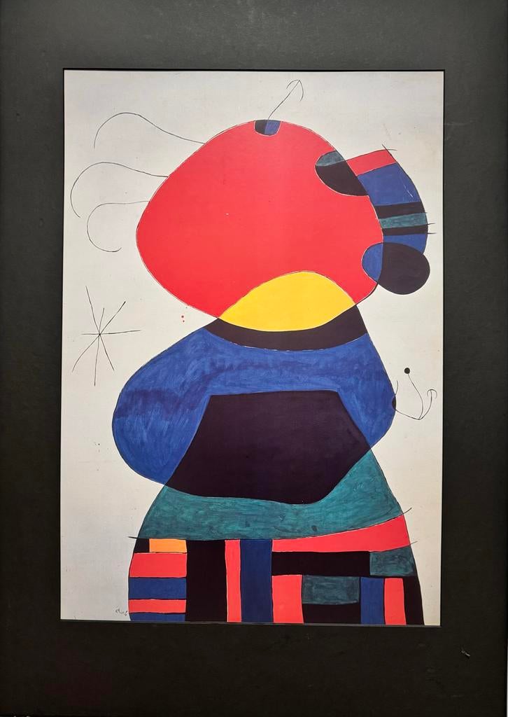 Abstracte poster met felle kleuren, Verzamelen, Posters, Ophalen, Met lijst, A1 t/m A3, Overige onderwerpen