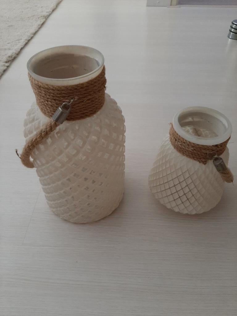 2 Windlichten, Ophalen, Overige materialen, 25 tot 50 cm, Zo goed als nieuw