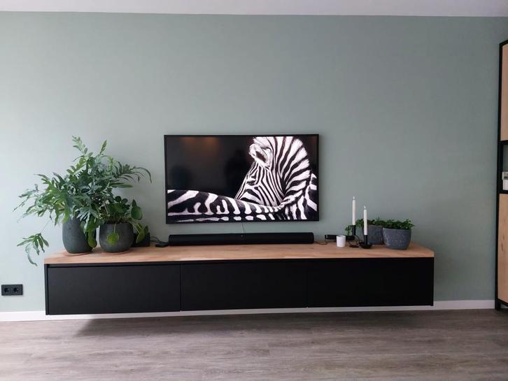 TV Meubel Massief eiken, MDF - OP MAAT GEMAAKT, Huis en Inrichting, Kasten | Televisiemeubels, Eikenhout, Kunststof