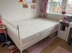 Ikea Leirvik bed 140x200 met matras - z.g.a.n.!, Huis en Inrichting, Slaapkamer | Bedden, Wit, Tweepersoons, Zo goed als nieuw