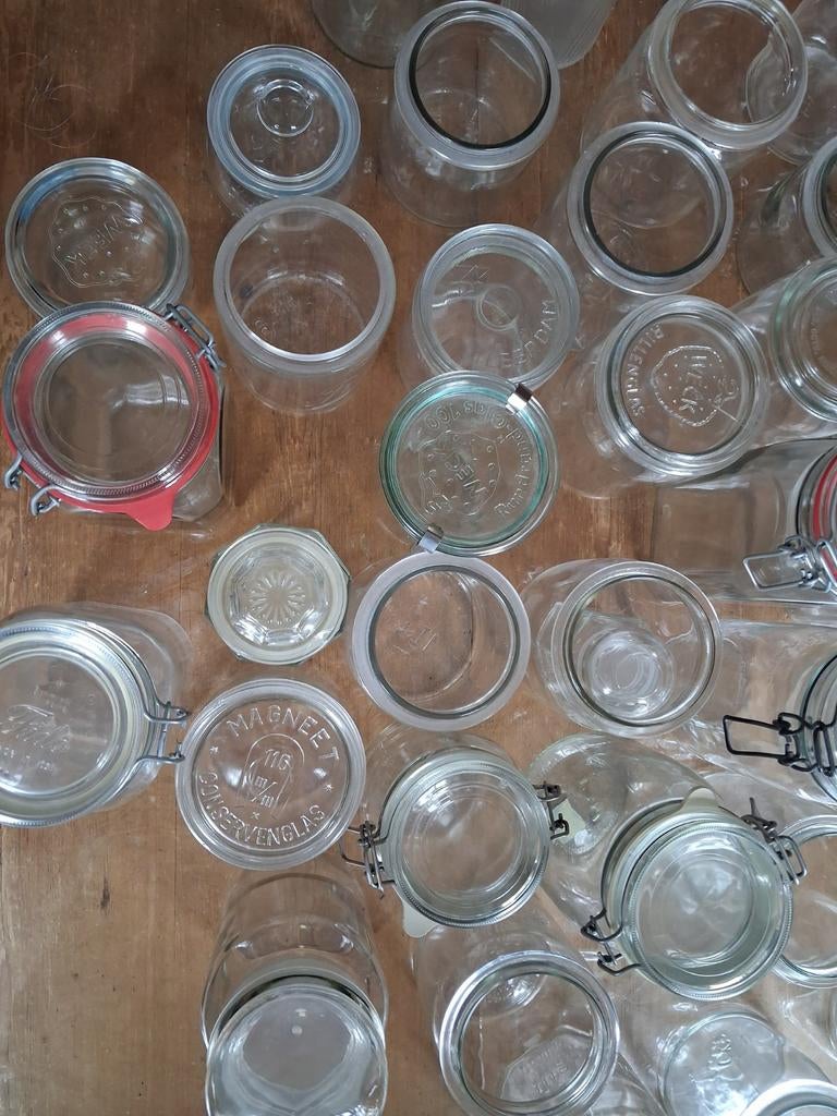 Weckpotten en andere glazen potten., Huis en Inrichting, Keuken | Potten en Pannen, Ophalen, Gebruikt, Glas, Pot, Bus of Blik