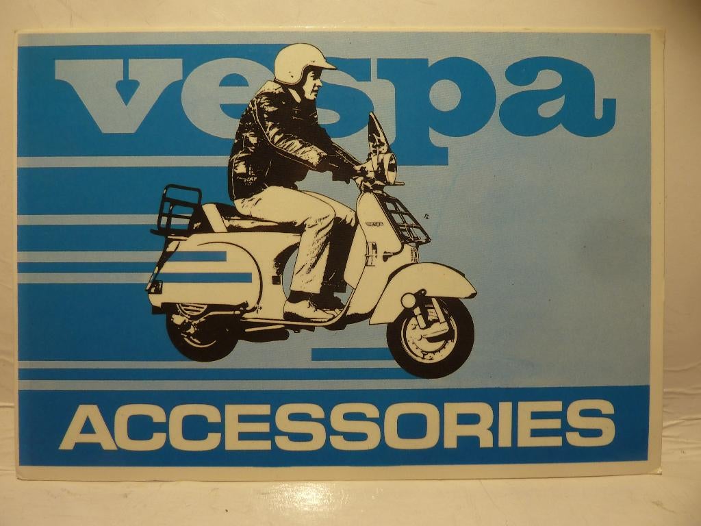 VESPA ACCESSORIES ANSICHTKAART ( ongelopen), Ophalen of Verzenden, 1940 tot 1960, Ongelopen, Voertuig