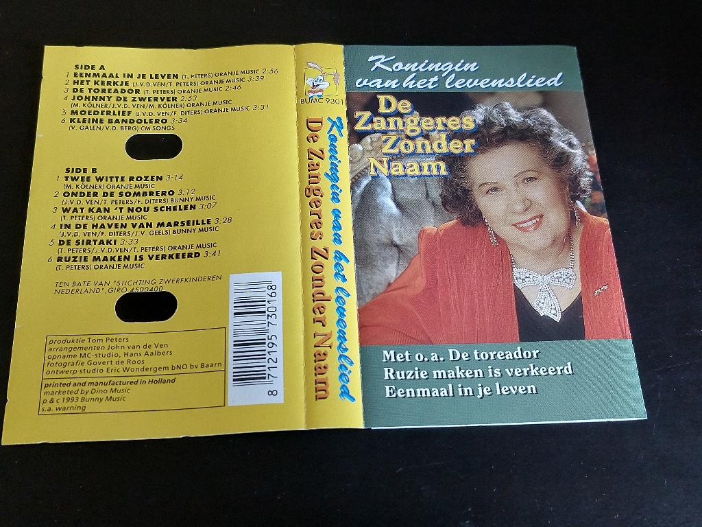 ZANGERES ZONDER NAAM - KONINGIN VAN HET LEVENSLIED (MC), Gebruikt, 1 bandje, Ophalen of Verzenden, Origineel