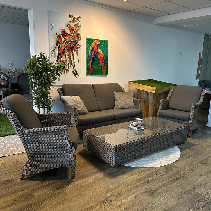 4 Seasons Outdoor (4SO) loungeset – wicker – complete set, Tuin en Terras, Tuinsets en Loungesets, Zo goed als nieuw, Wicker, Verzenden