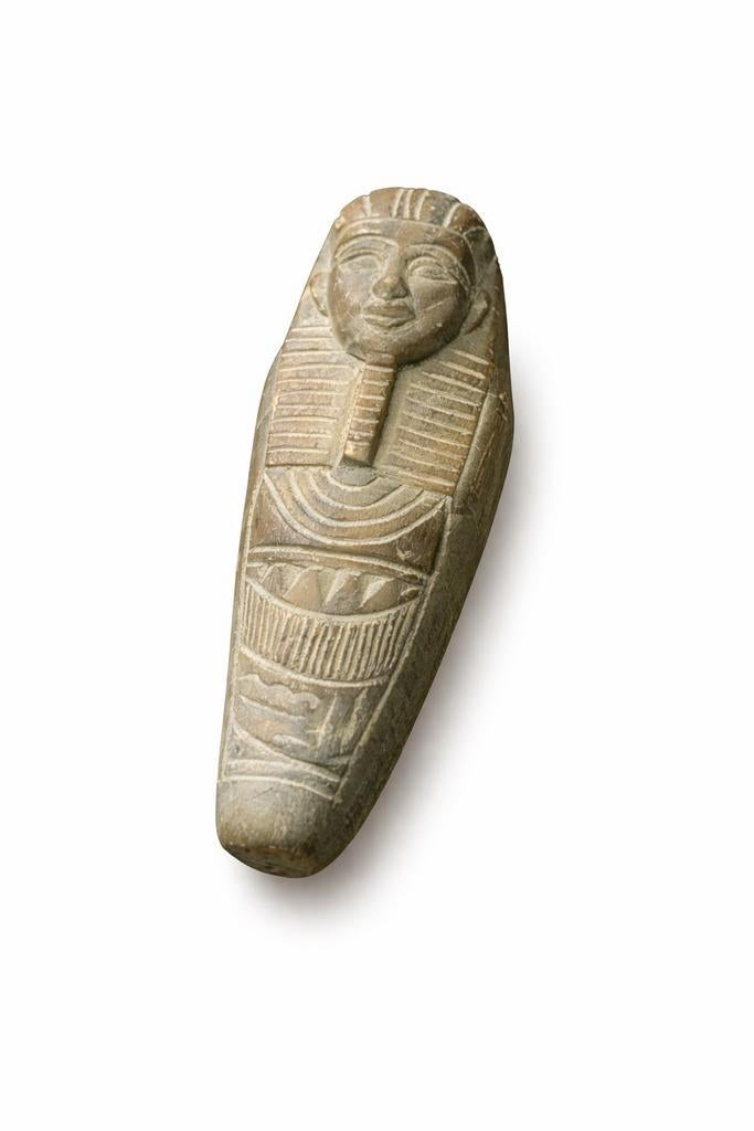 Prachtig Egyptisch Farao Beeldje – Handgesneden Speksteen, Antiek en Kunst, Minder dan 20 cm, Ophalen of Verzenden, Handgemaakt
