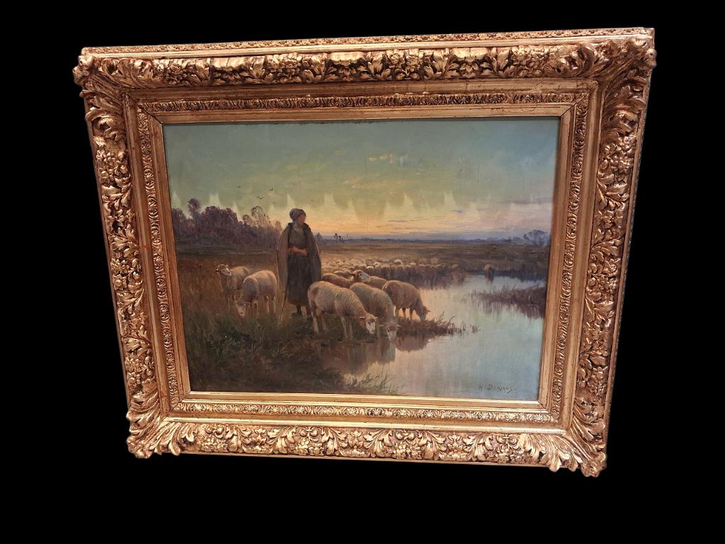 Herderin met haar kudde schapen Henri Derians, Ophalen