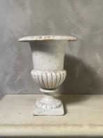 Gietijzer vaas wit brocante, Overige materialen, Gebruikt, Wit, Ophalen of Verzenden