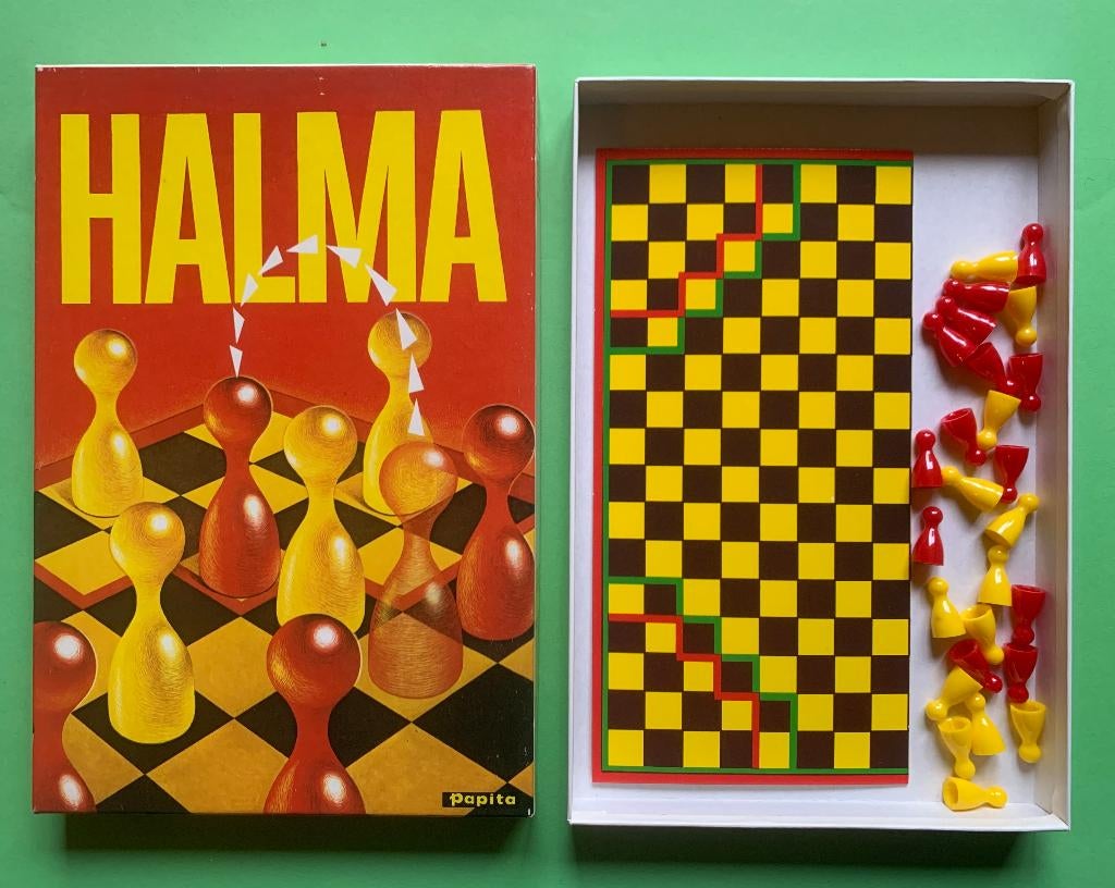 Klassiek Halma bordspel van Papita zgan 1977