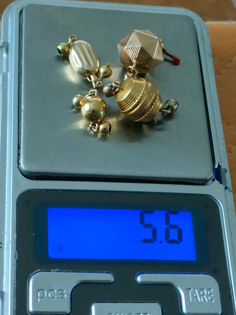 Gouden slotjes 4 stuks 14 karaat, Verzenden, Zo goed als nieuw, Dame, Goud