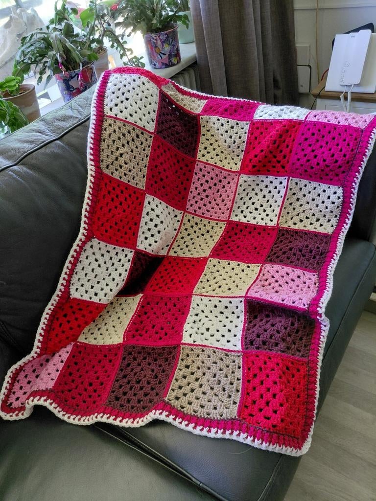 Gehaakte retro lappendeken, nieuw, 110x80cm., Ophalen of Verzenden, Nieuw