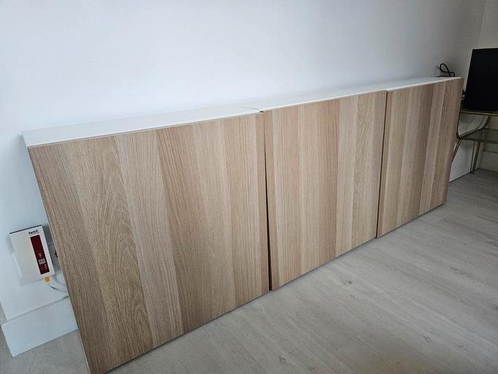 Ikea Besta kast wit met licht eiken deuren, Huis en Inrichting, Kasten | Overige, Gebruikt, Ophalen