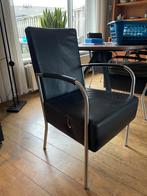 4 Leren Eethoekstoelen met verstelbare rugleuning, Ophalen, Gebruikt, Zwart, Vier