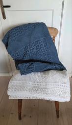 Oudblauw gehaakte sprei, tafelkleed, katoen 200 x 200, Caravans en Kamperen, Ophalen of Verzenden, Gebruikt