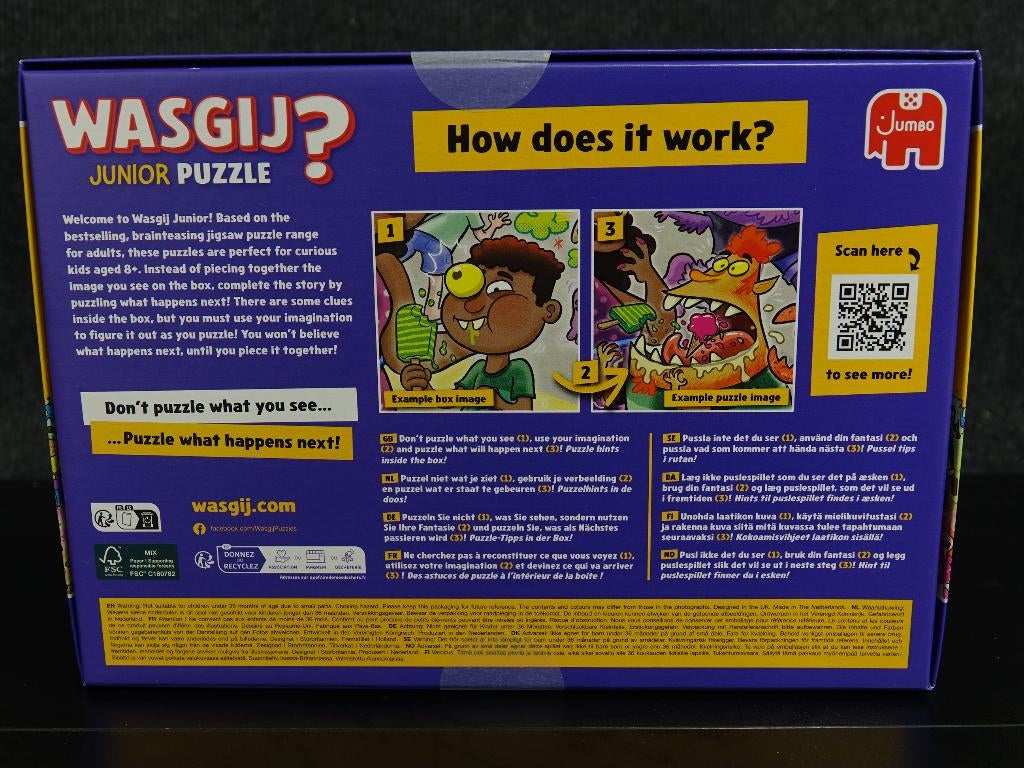 Wasgij ? Junior puzzel. Betoverde Beestenboel! 240 stukjes, Ophalen of Verzenden, Minder dan 500 stukjes, Nieuw, Legpuzzel