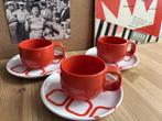 Vintage Italiaanse espressokopjes (35ml) in Space Age rood, Overige materialen, Gebruikt, Ophalen of Verzenden, Overige stijlen