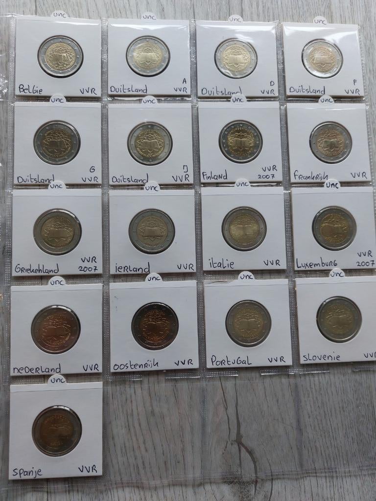 Uncirculated 2 euromunten verdrag van Rome 2007, Ophalen of Verzenden, Overige landen, 2 euro, Setje