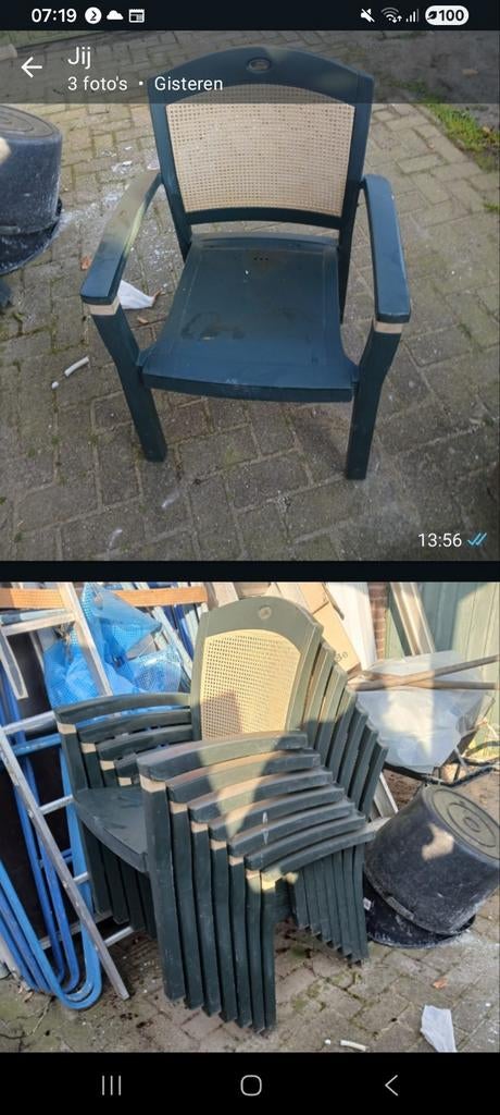 Thuinstoelen. Gratis ophalen, Ophalen of Verzenden, Gebruikt, Kunststof