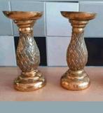 Goudkleurige kandelaars, ananas, Ophalen of Verzenden, Zo goed als nieuw, Kandelaar