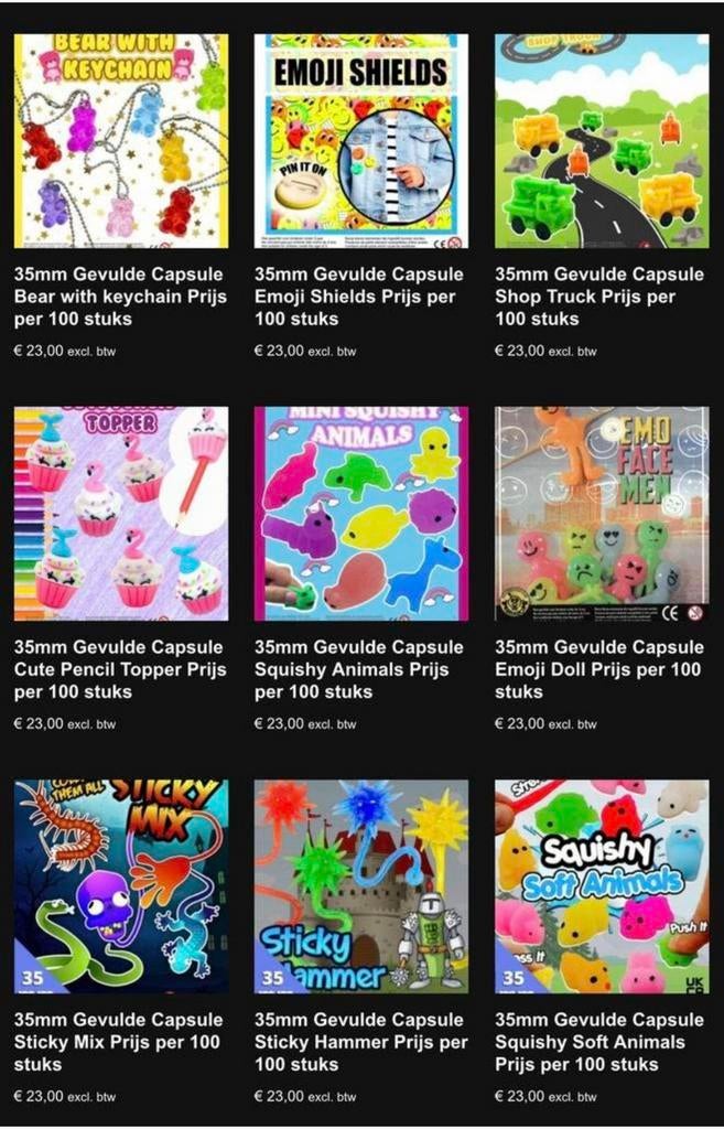 Kinderverrassing capsules uitdeelcadeautjes surprise vending, Nieuw, Ophalen of Verzenden, Nb, Nb