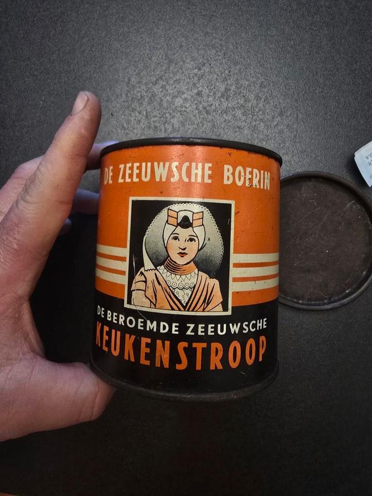 Retro blik Zeeuwsche Keukenstroop, Verzamelen, Blikken, Gebruikt, Ophalen of Verzenden