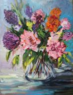 Daisy M. Walraven, fraaie olie/doek, bloemstilleven., Antiek en Kunst, Verzenden