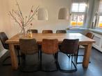 Houten eettafel inclusief 8 stoelen, Huis en Inrichting, Tafels | Eettafels, Gebruikt, 200 cm of meer, Vijf personen of meer, Rechthoekig