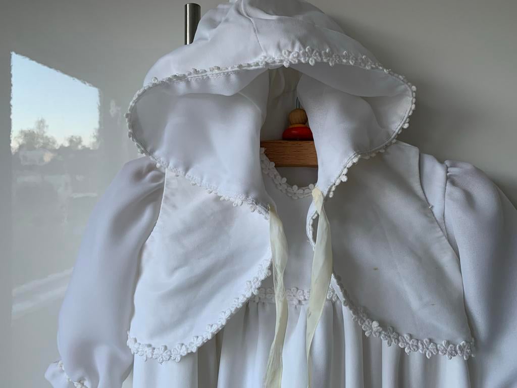 Prachtige Vintage Doopjurk met Capuchon en Kant, Ophalen of Verzenden, Gebruikt, Jongen of Meisje