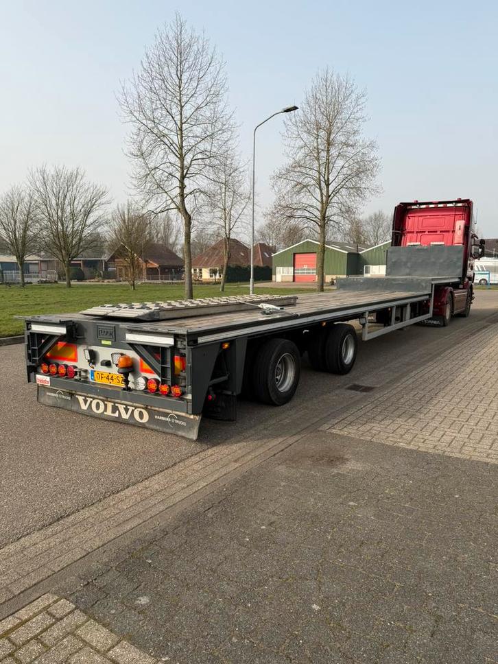 Floor semi dieplader/kraantrailer top staat, Auto's, Vrachtwagens, Bedrijf, Aanhangers en Opleggers, Ophalen