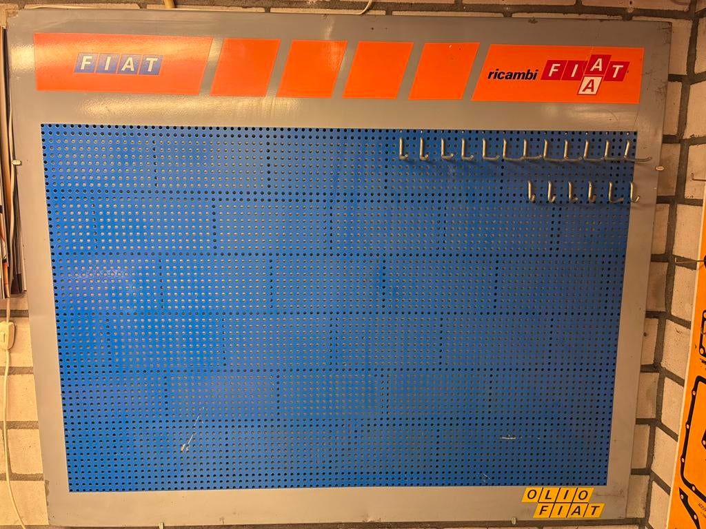 Fiat wandrek gereedschap oldtimer ricambi reclamebord garage, Ophalen, Gebruikt