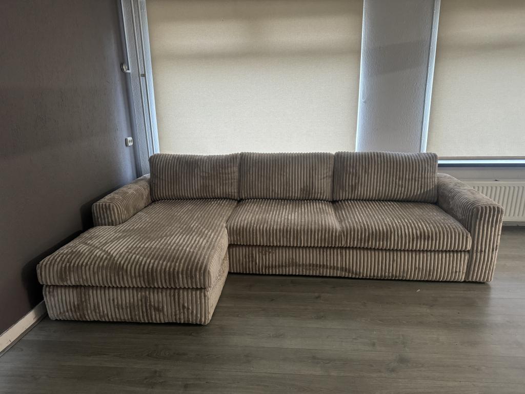 !!ACTIE!! Hoekbank Brede Ribstof, Huis en Inrichting, Banken | Bankstellen, Nieuw