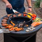 bbq Plancha Camarada Blackline met wielen en houtopslag NW, Tuin en Terras, Ophalen of Verzenden, Nieuw, RJRoyal Living