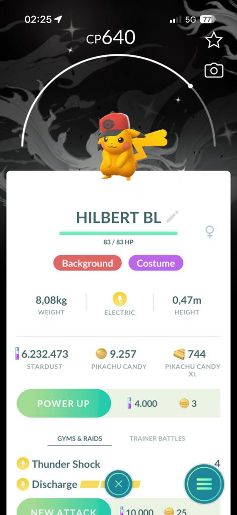 Shiny Pikachu met Hilbert muts background - Pokémon GO, Ophalen of Verzenden, Zo goed als nieuw, Losse kaart