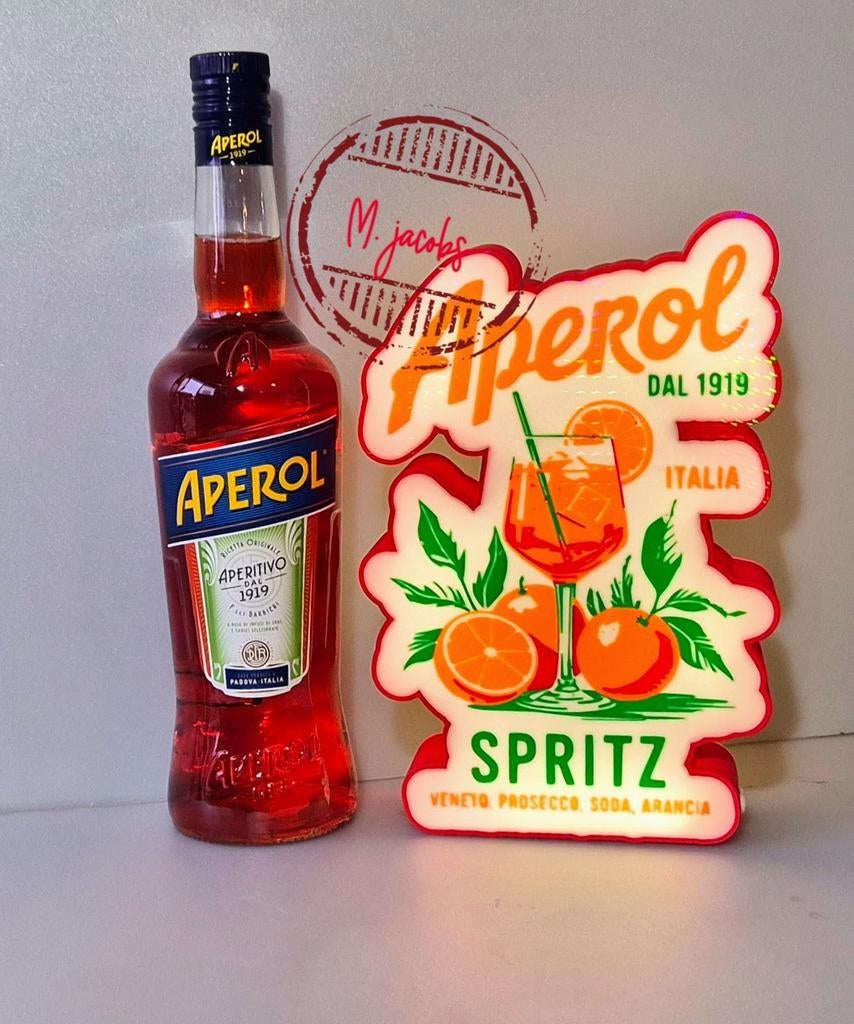 Aperol Spritz reclamebak met LED verlichting, Ophalen of Verzenden, Nieuw, Lichtbak of (neon) lamp