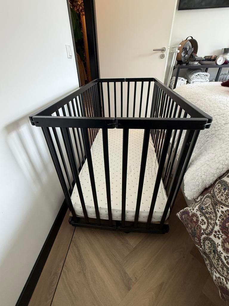 Opvouwbaar Kinderbedje Zwart 120x60cm - Puck, Ophalen, Zo goed als nieuw, Minder dan 140 cm, Minder dan 70 cm