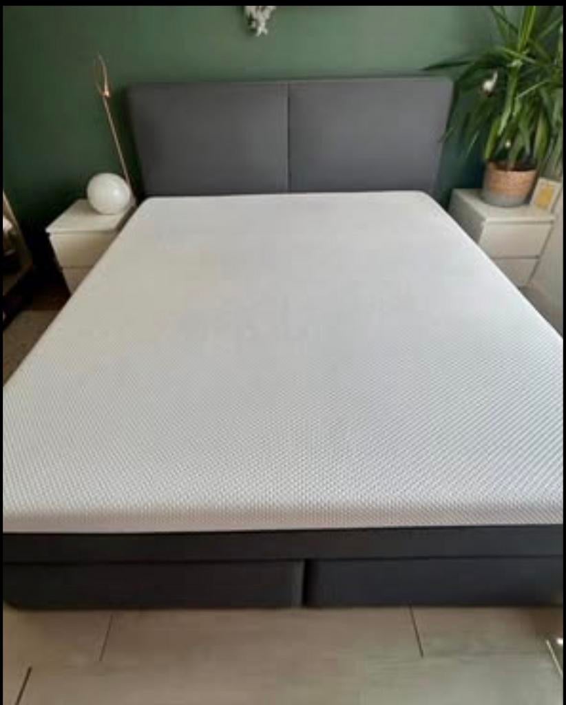 Emma boxspring 180x200 cm met dikke Emma matras, Ophalen, Tweepersoons, Zo goed als nieuw, 180 cm