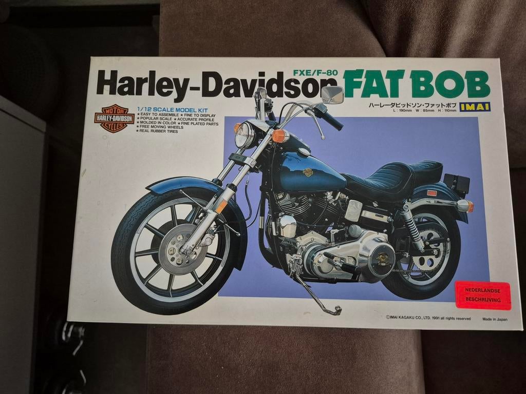 Imai Harley Davidson FXE/ F-80 Fat Bob 1/12 model Kit, Overige merken, Auto, Groter dan 1:32, Nieuw
