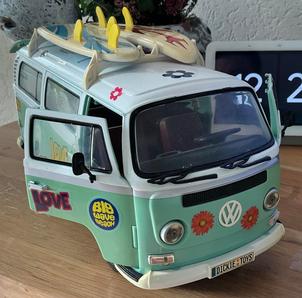 Grote Vintage Volkswagen T2 Auto Surfer Bus 32 cm lengte, Hobby en Vrije tijd, Modelauto's | 1:24, Ophalen of Verzenden, Zo goed als nieuw
