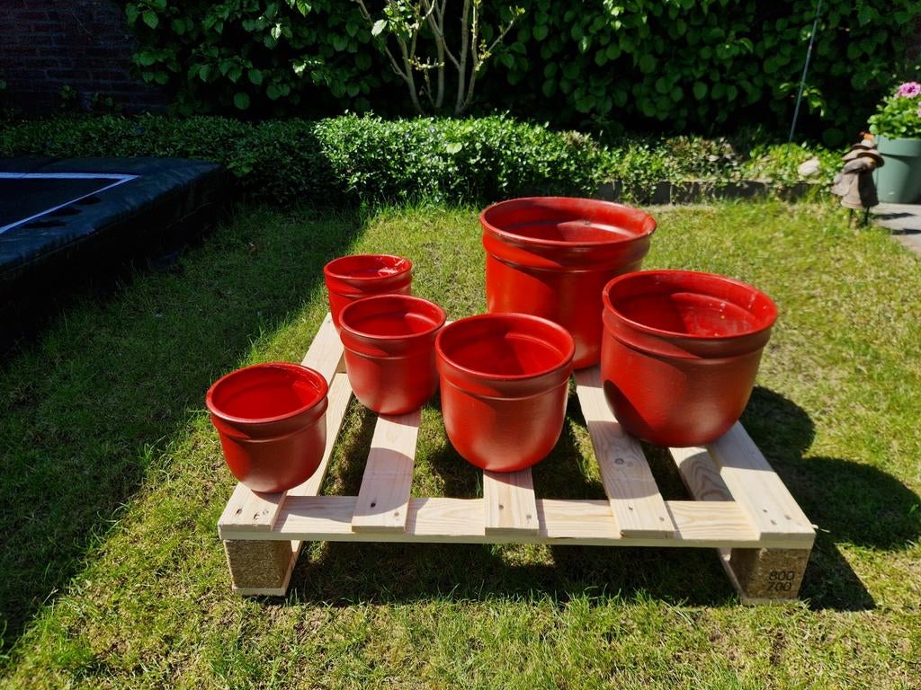 Set aardewerk potten, Tuin en Terras, Ophalen, Gebruikt, Rond, Balkon