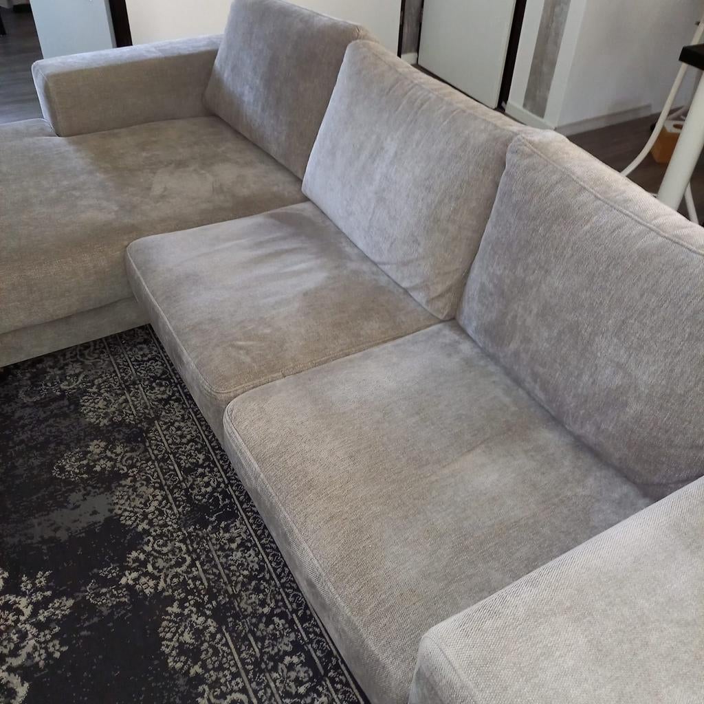 Nieuwe hoekbank/ 3zitsbank beige/grijs, Ophalen, Nieuw, Stof, Modern