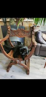 Antieke Dagobert stoel, eikenhout. Poes exclusief!, Ophalen