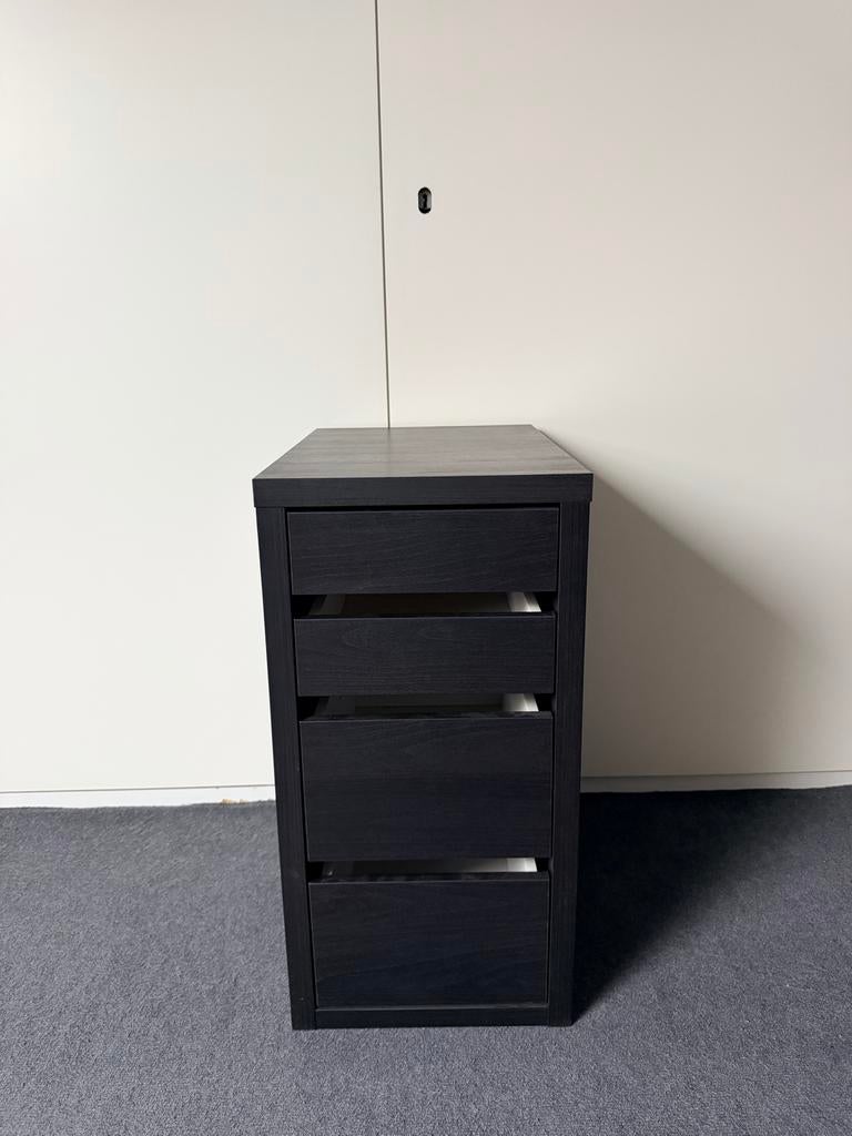 Micke ladeblok IKEA zwartbruin, Ophalen, Minder dan 50 cm, Gebruikt, 3 of 4 laden