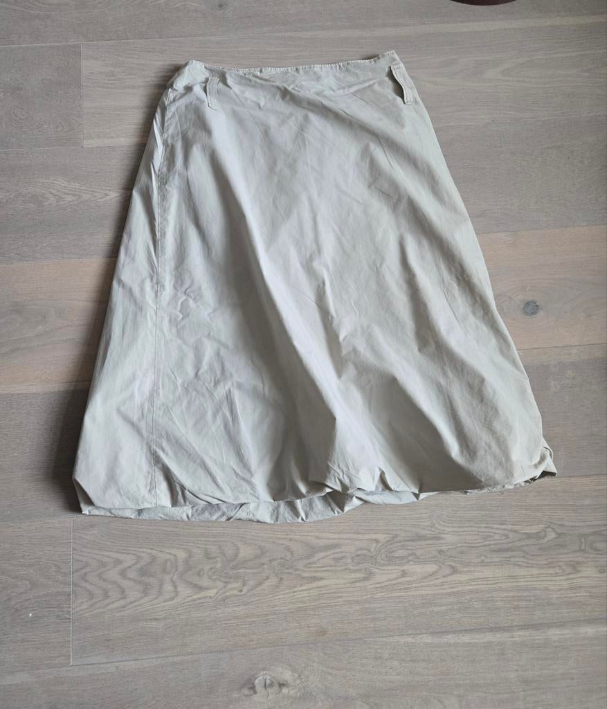 Rene van der Wijck rok maat 36, Kleding | Dames, Rokken, Zo goed als nieuw, Maat 36 (S), Beige, Onder de knie, Ophalen of Verzenden