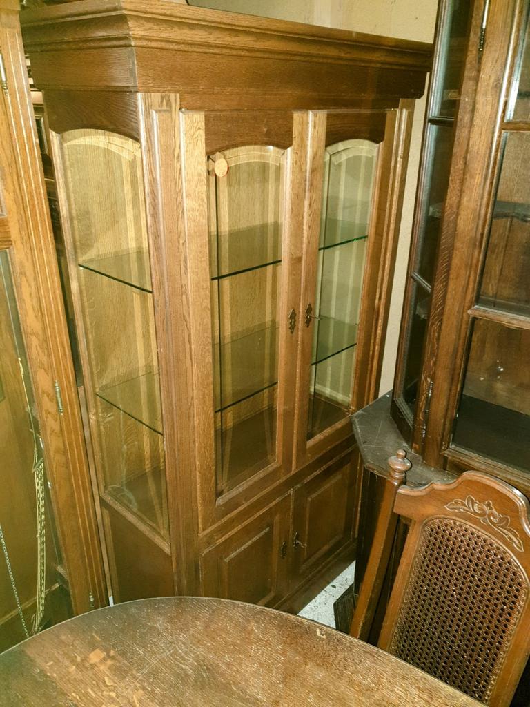 Vitrinekast, Huis en Inrichting, Kasten | Vitrinekasten, Ophalen, 50 tot 100 cm, Zo goed als nieuw, 150 tot 200 cm