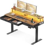 Offigo Elektrisch Bureau 140x54cm met LED Verlichting, Ophalen, In hoogte verstelbaar, Nieuw, Bureau