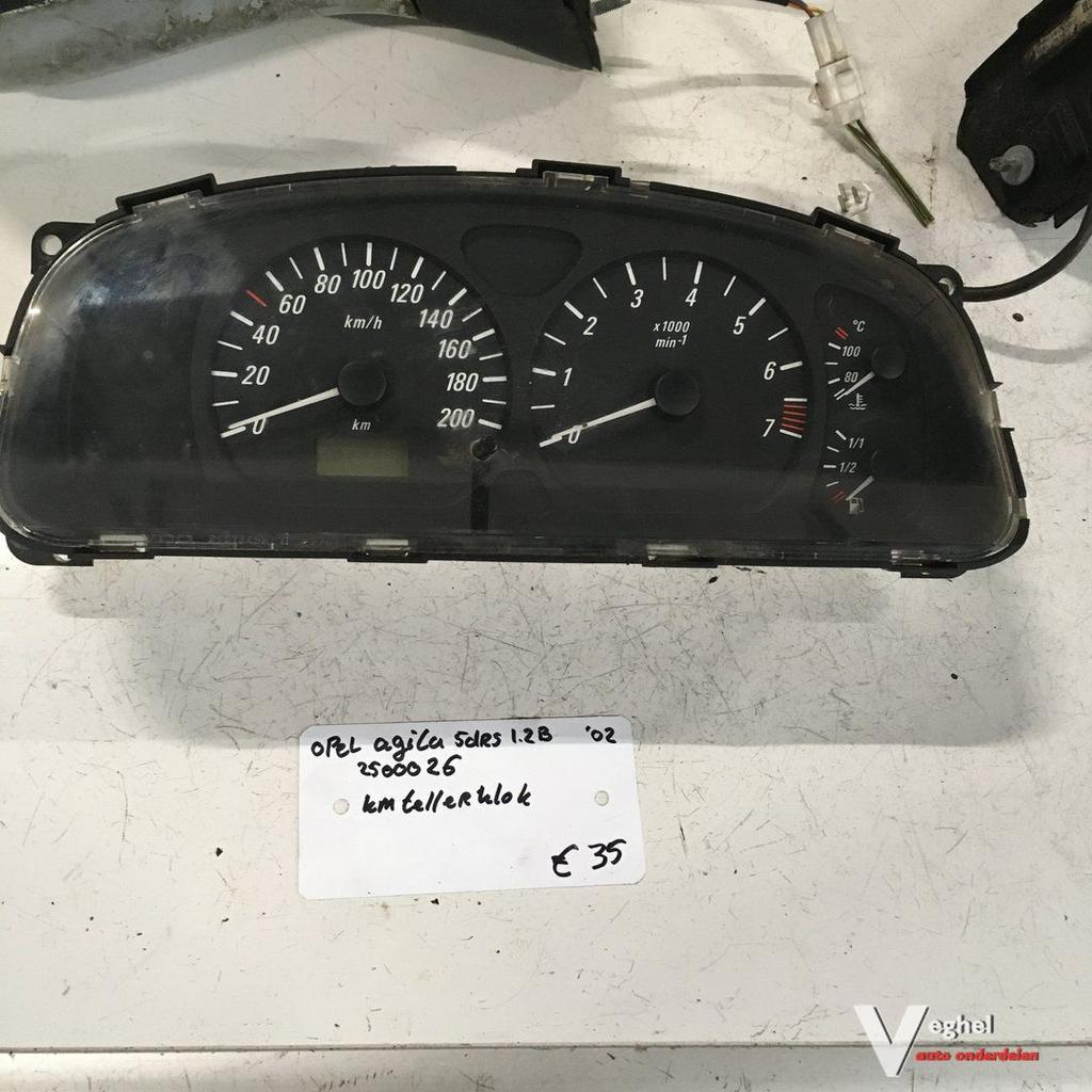 Opel Agila 5drs 1.2B 2002 Wagennr 2500026     Km Tellerklok, Gebruikt, -, -, Ophalen of Verzenden