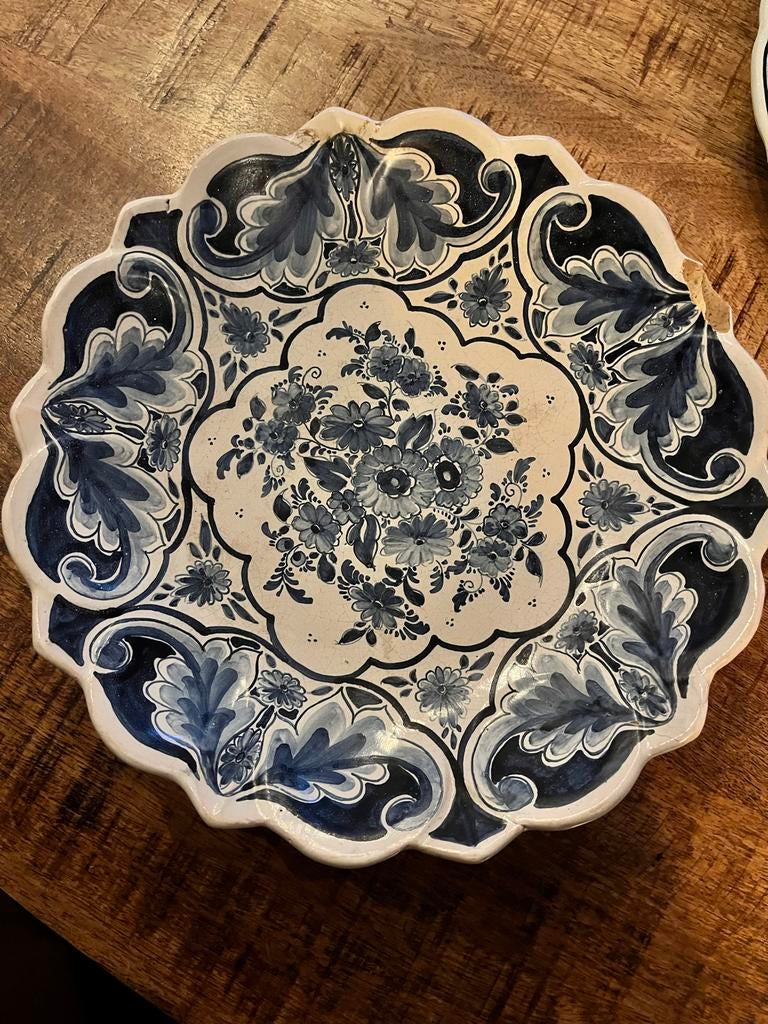 Oud Delfts Blauw Schaal - Handgeschilderd, Antiek en Kunst, Antiek | Keramiek en Aardewerk, Ophalen