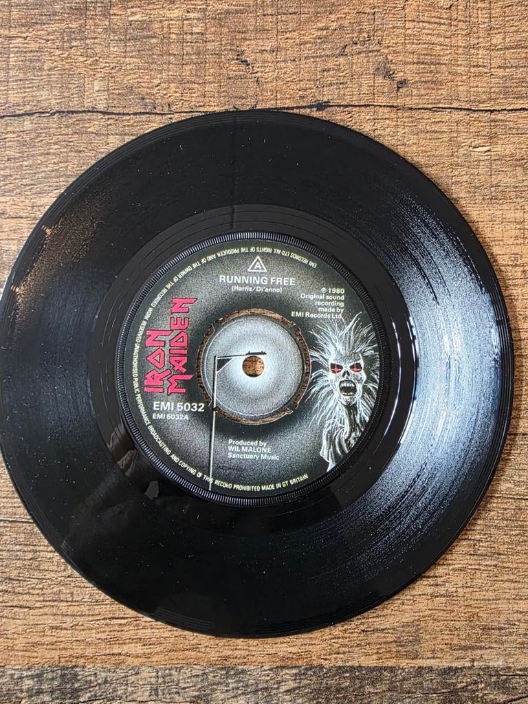 Iron Maiden - Running Free / Burning Ambition (Single), Gebruikt, Originele persing, 7 inch, Ophalen of Verzenden