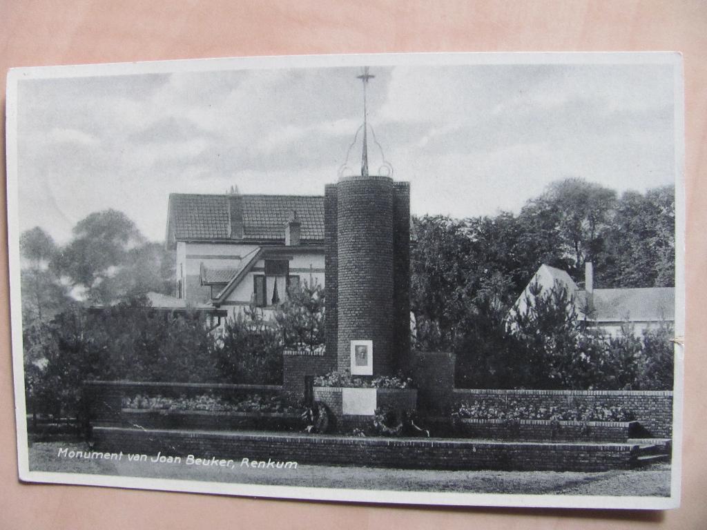 Renkum 1941 Monument van Joan Beuker, Verzamelen, Ophalen of Verzenden, 1940 tot 1960, Gelopen, Gelderland