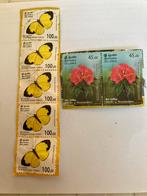 Postzegels Sri Lanka vlinders en bloemen gestempeld, Ophalen of Verzenden, Zuid-Azië