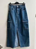 J&L lange spijkerrok met split voorzijde mt S